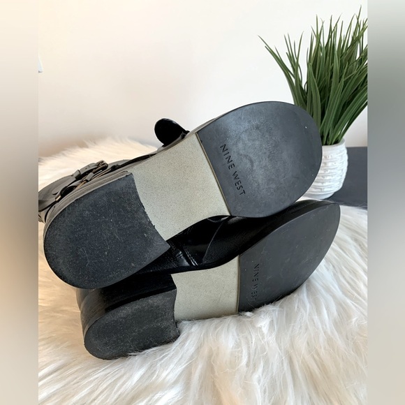 Nine West Ankle Boot Black Leather with Buckles SZ: US 6 - Picture 9 of 9